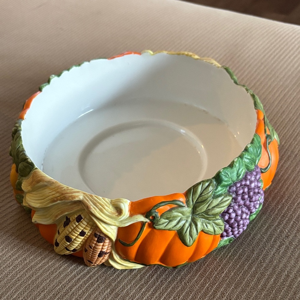 Fall Ceramic 3 Wick Candle Holder